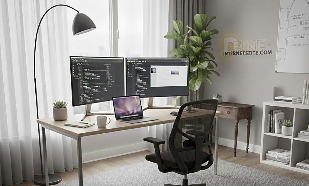 Professionelles Büro mit modernem Webdesign Arbeitsplatz